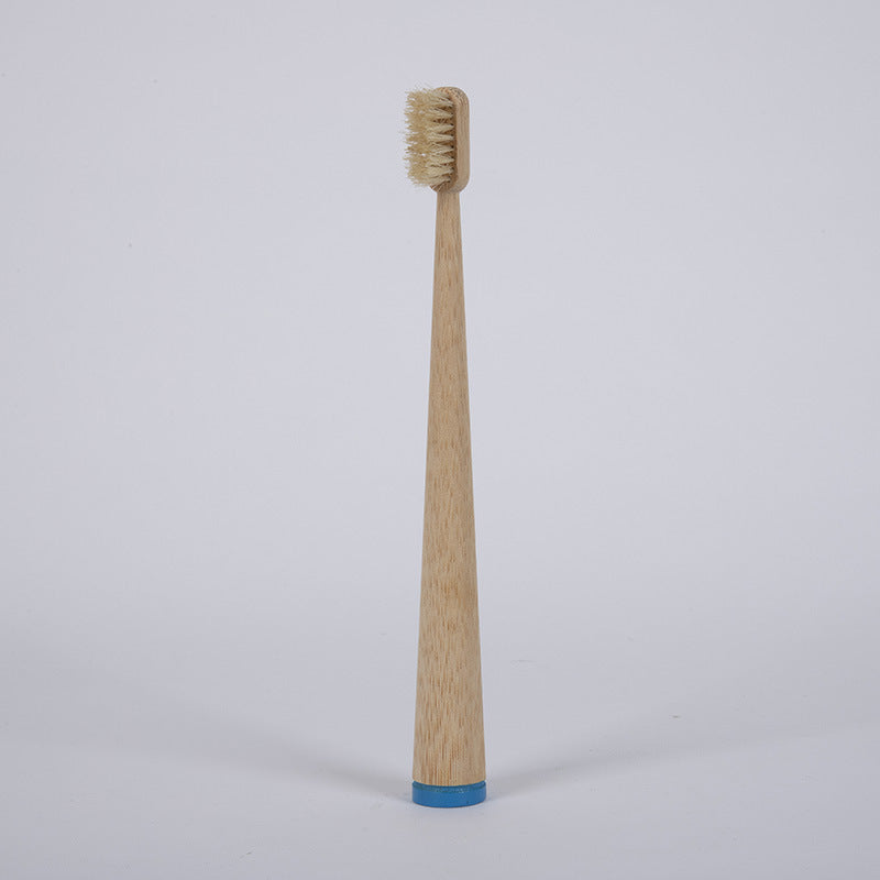Bamboo Toothbrush Large Tail Cone Shaped Flocking Manual Bamboo Toothbrush