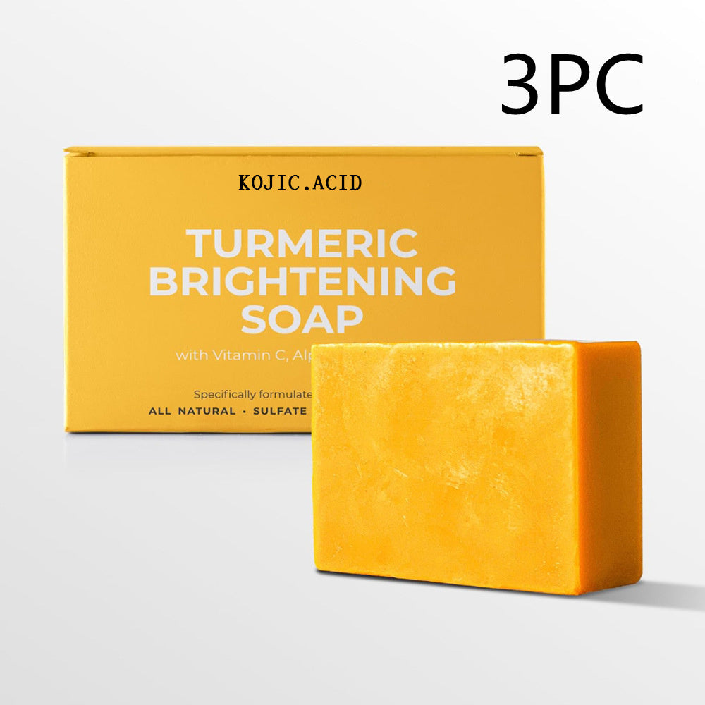 Turmeric Kojic Soap Turmeric Kojic Acid Soap Handmade Skin Products Natural Turmeric Soap Bar Skin Clean Dark Spot Remover Moist Bathing Facial Soap