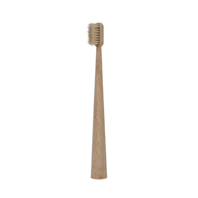 Bamboo Toothbrush Large Tail Cone Shaped Flocking Manual Bamboo Toothbrush